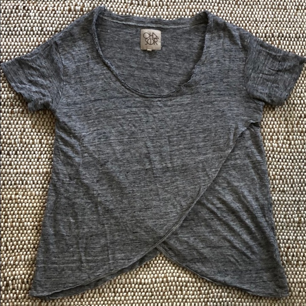Linen tulip hem shirt